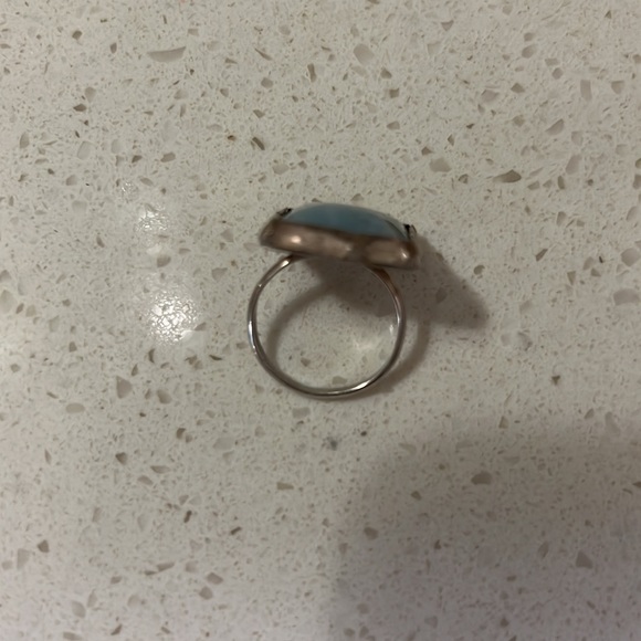 Turquoise Ring Silver Size 7 1/4 - Picture 2 of 3